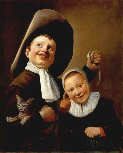 Garçon et fille avec chat