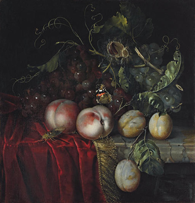 Anna Ruysch, Fruits avec papillon et cafard