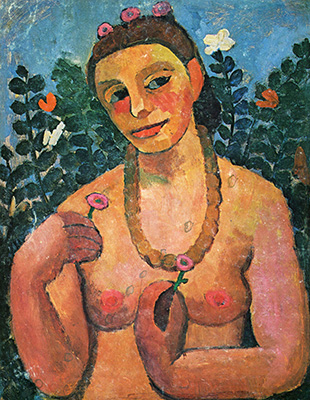 Paula Modersohn-Becker, Autoportrait au brin de Camélia