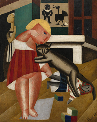 Marie Vassilieff - Petite fille au chat