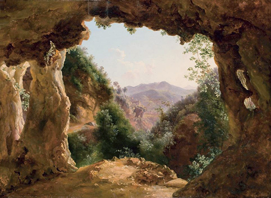 Louise Joséphine Sarazin de Belmont, Une grotte dans un paysage rocheux