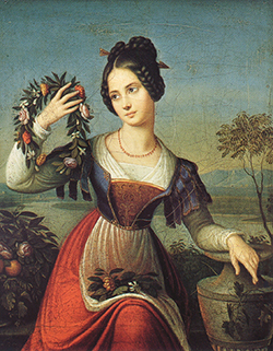 Marie Caroline Bardua, Femme avec couronne de fleurs