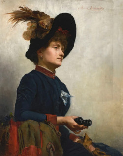 Anna Bilinska-Bohdanowicz, Portrait d'une femme avec jumelles