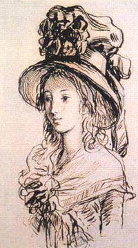 Louise-Elisabeth Vigée Lebrun, Jeune femme au chapeau enrubanné